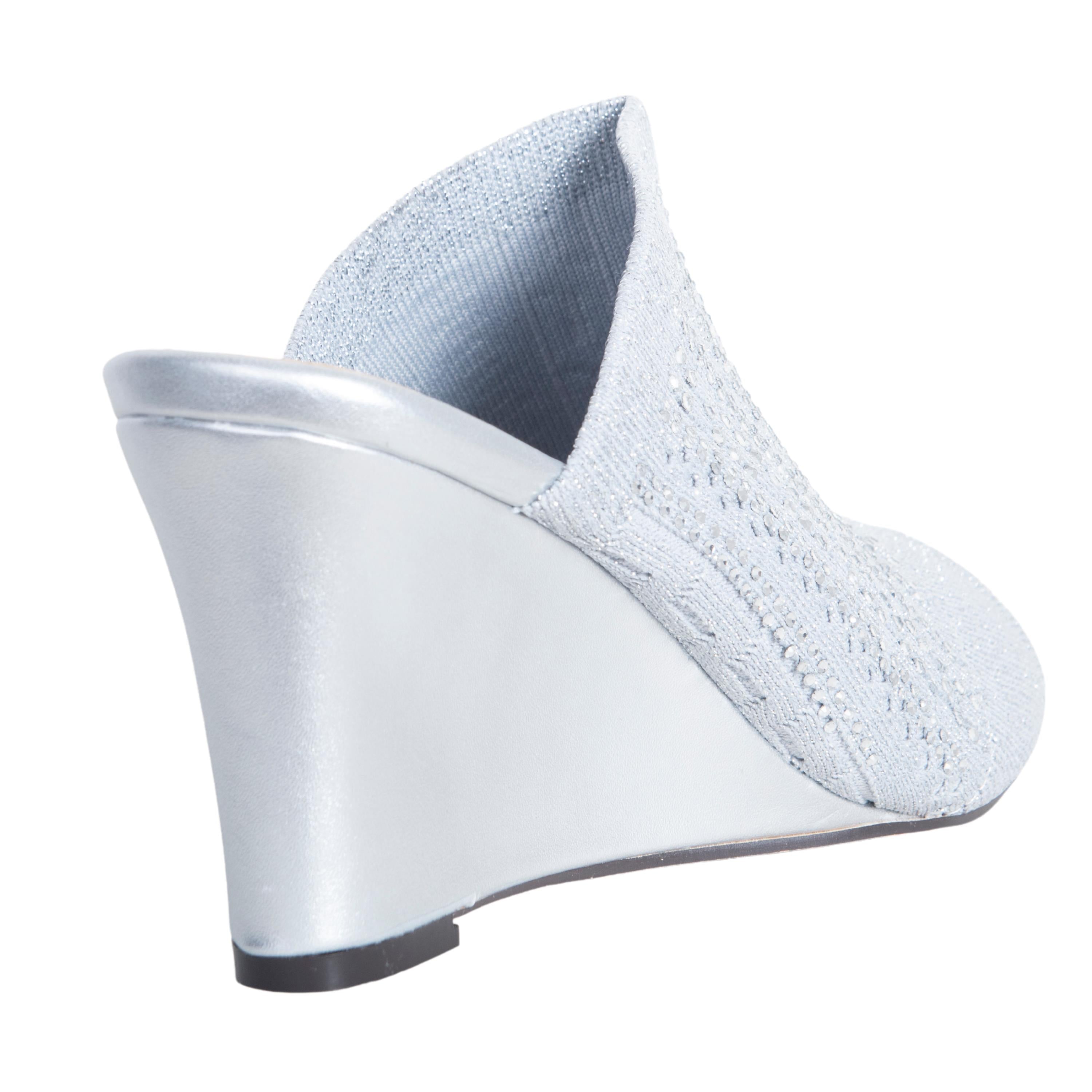 MARTHA PEEP TOE WEDGE HIGH HEEL WITH RHINESTONE BY LAUREN LORRAINE 10%OFF