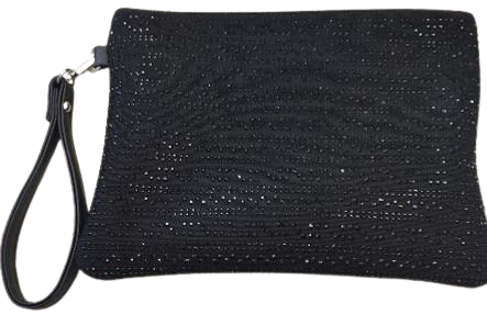 MARTHA BLACK BAG WITH SPARKLY SEQUIN AND WRIST STRAP
