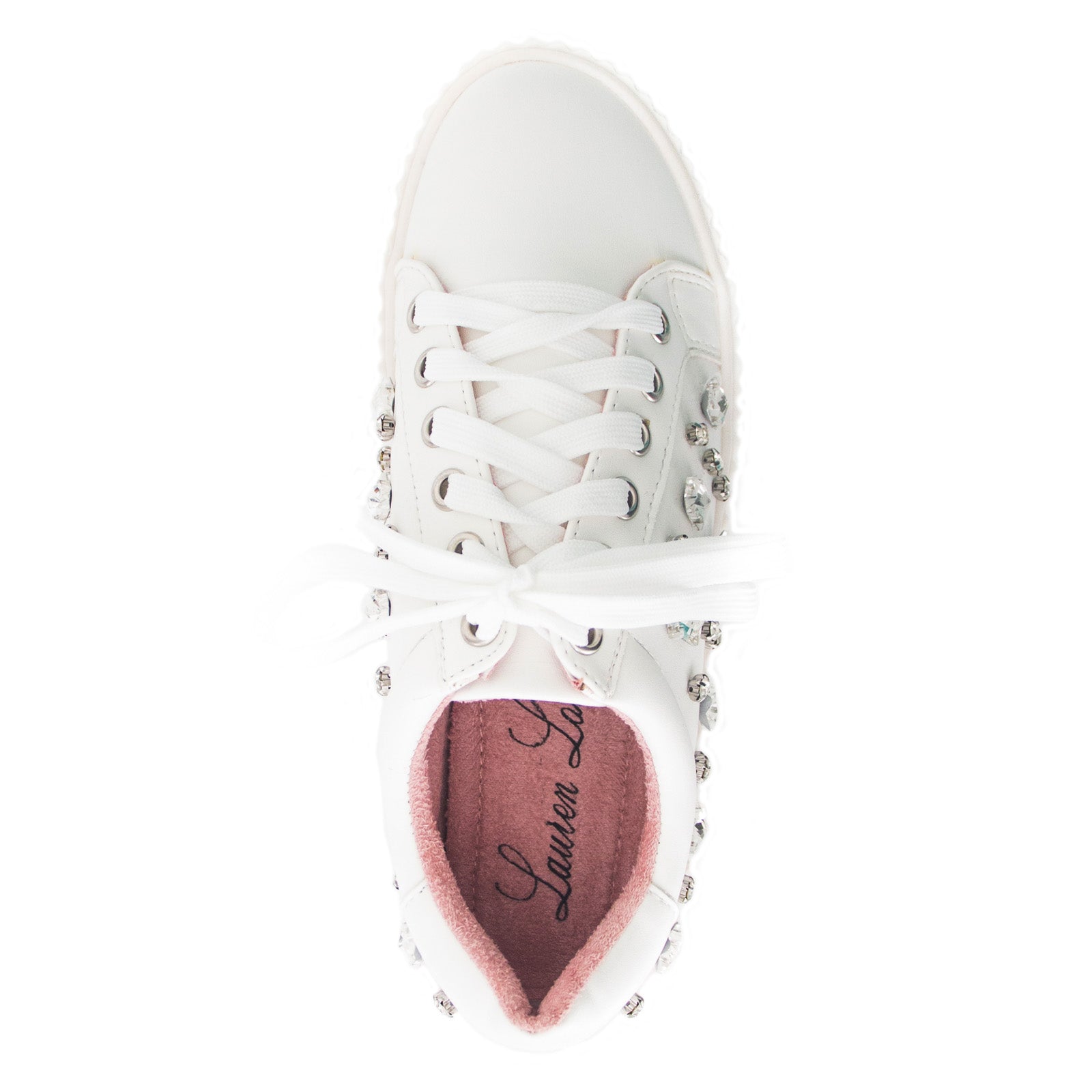 PAM TIE UP LACES PLATFORM SNEAKER WITH STONE DETAILING