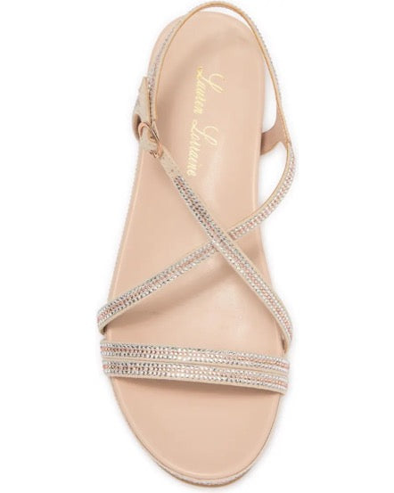 BELLROSE CASUAL SANDAL WITH FAUX CRYSTAL DETAILING