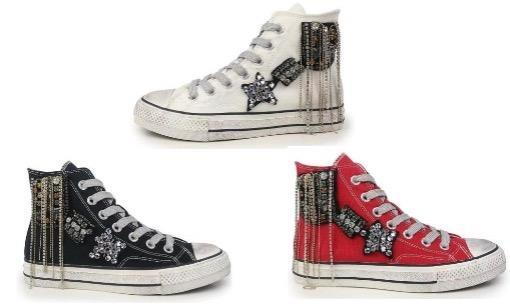 SHEENA HIGH TOP SNEAKER WITH SPARKLY SEQUIN EMBELLISHMENTS