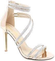 WHITNEY ROSE GOLD PUMPS SANDAL WITH SPARKLY RHINESTONE DETAILING