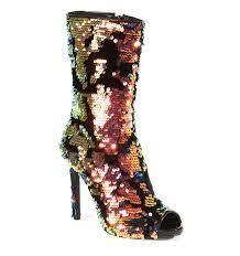 GAL HIGH HEEL ANKLE BOOTS BOOTIES WITH SPARKLY SEQUIN EMBELLISHED
