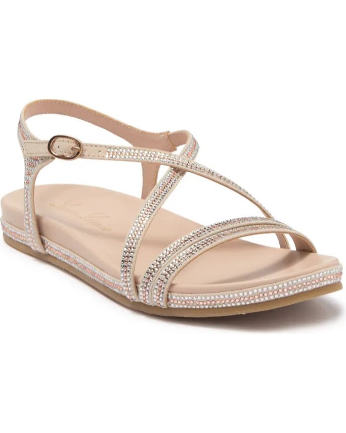 BELLROSE CASUAL SANDAL WITH FAUX CRYSTAL DETAILING